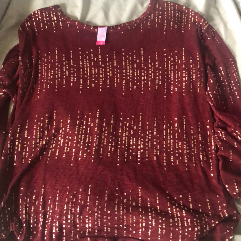 Ladies Maroon long sleeve shirt